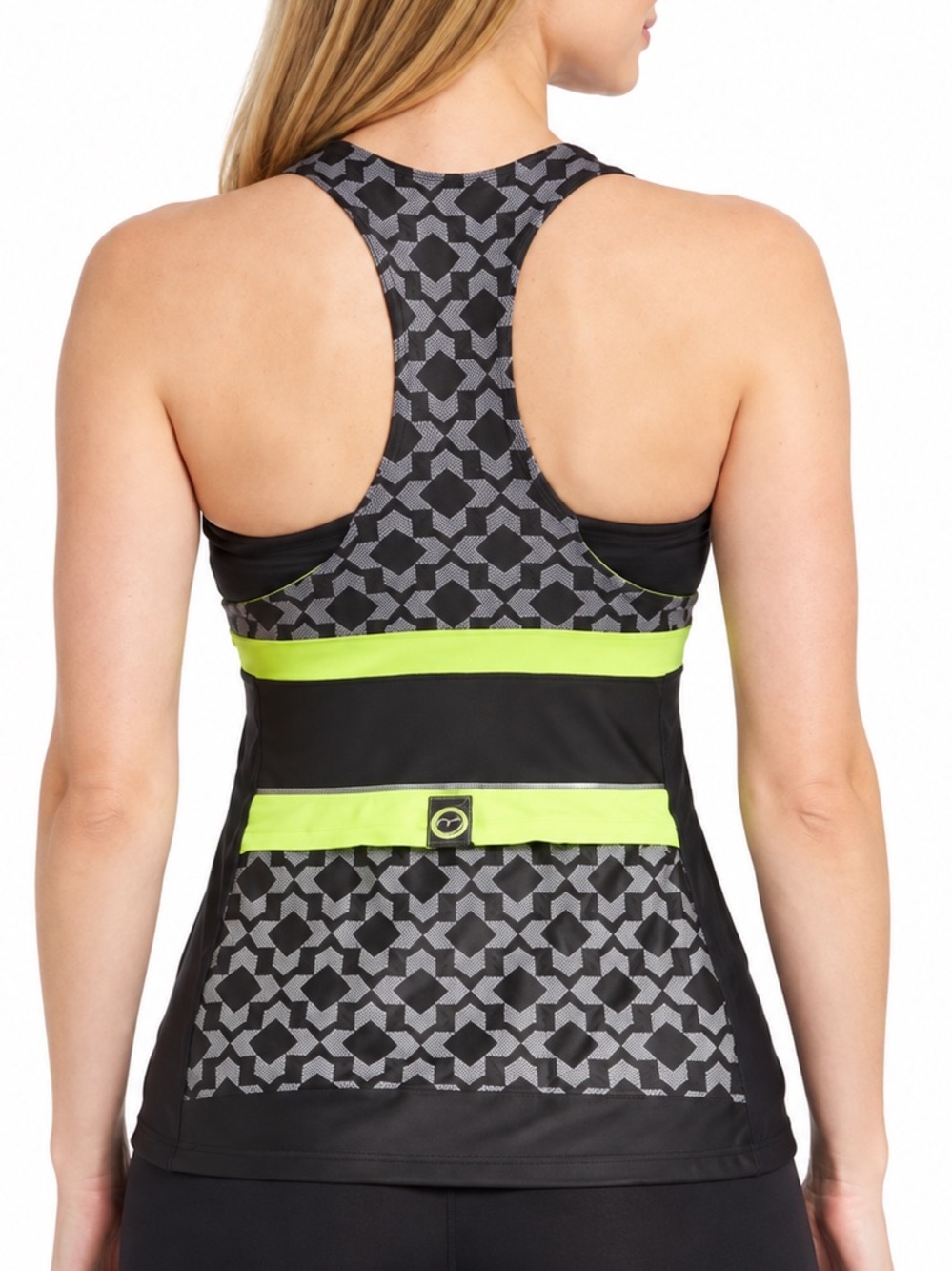Moxie Cycling Co M Black Neon Green Racerback Bike Jersey Tank Built In Bra NWT